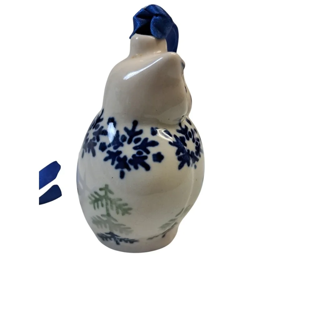 Boleslawiec Polish Pottery Handmade Owl Ornament 3 Inch New Without Tags
